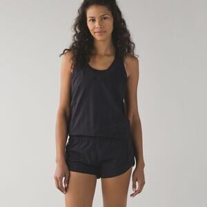 Lululemon Speedy Runsie Sleeveless Pull On Racerback Romper Black 10